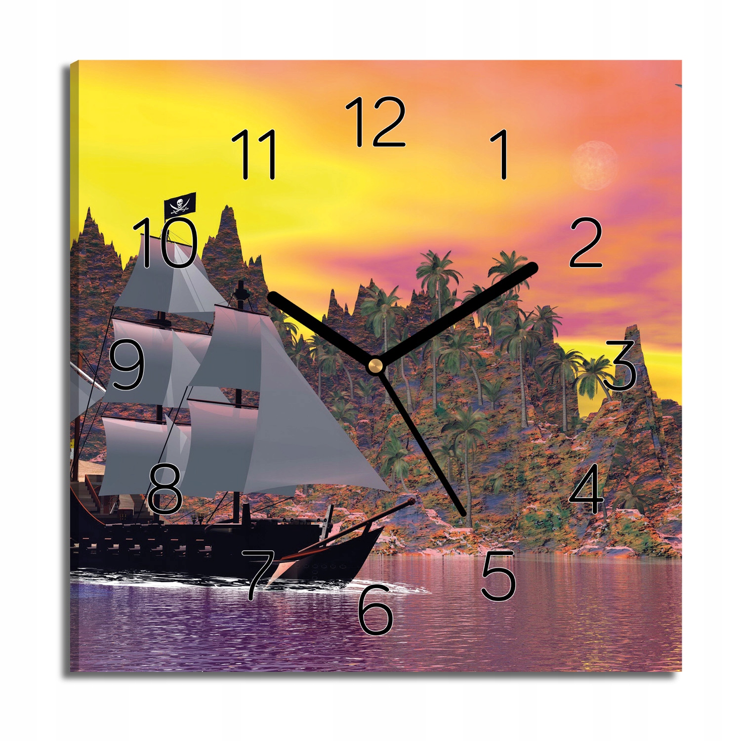 

zegar canvas Statek pirat zachód ścienny 30x30