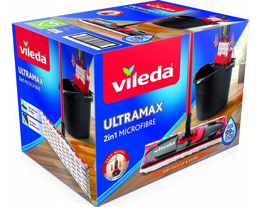 Vileda Mop płaski UltraSpeed Mini zestaw mop, wiadro (4023103143890 ...