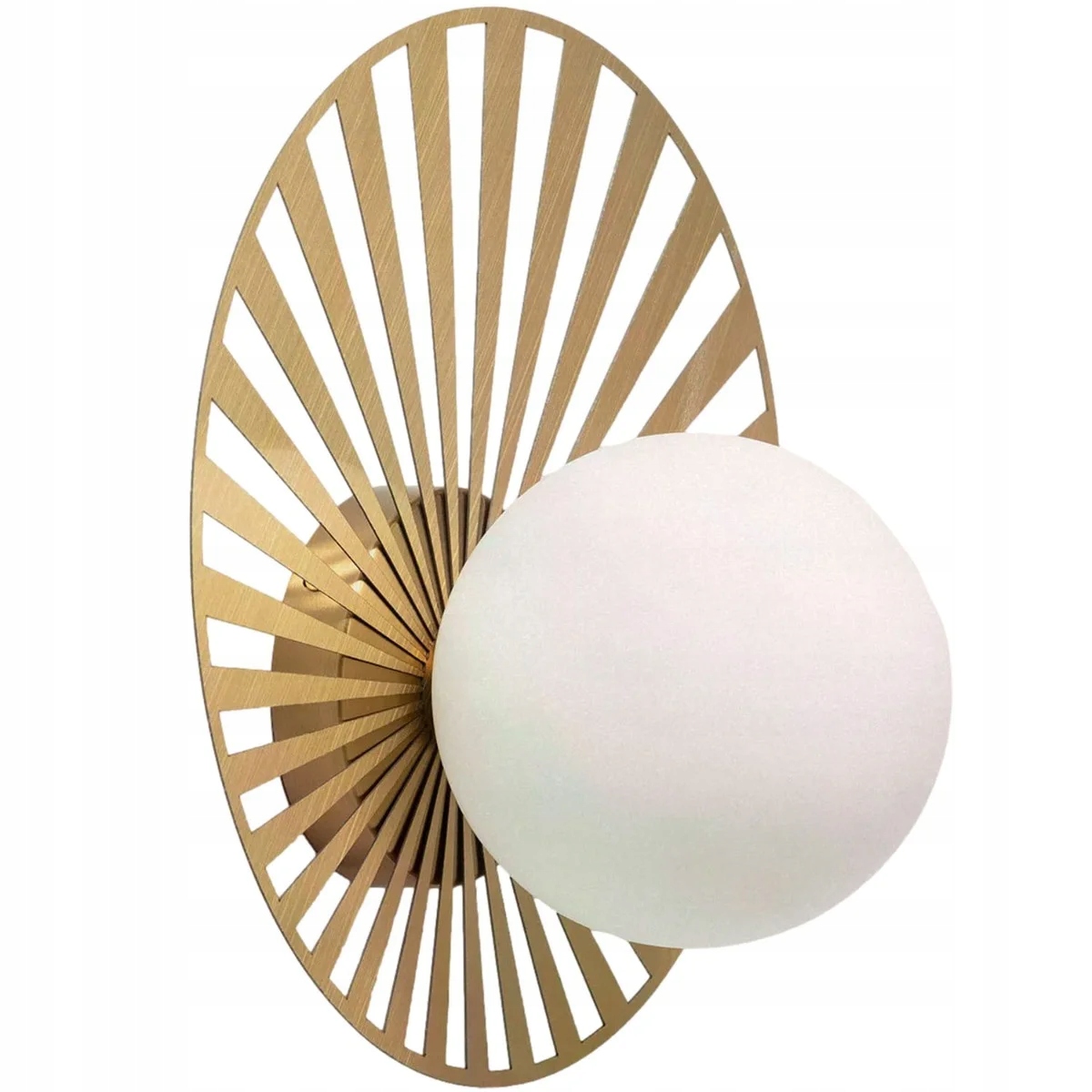 Nástenná lampa Art Deco zlatá sklenená biela guľa okrúhla 32 cm Abruzzo