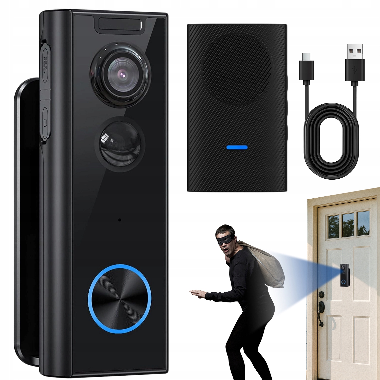 Inteligentní Bezdrátový Videotelefon 4MP 2K Wifi, Široký Dálkový Náhled