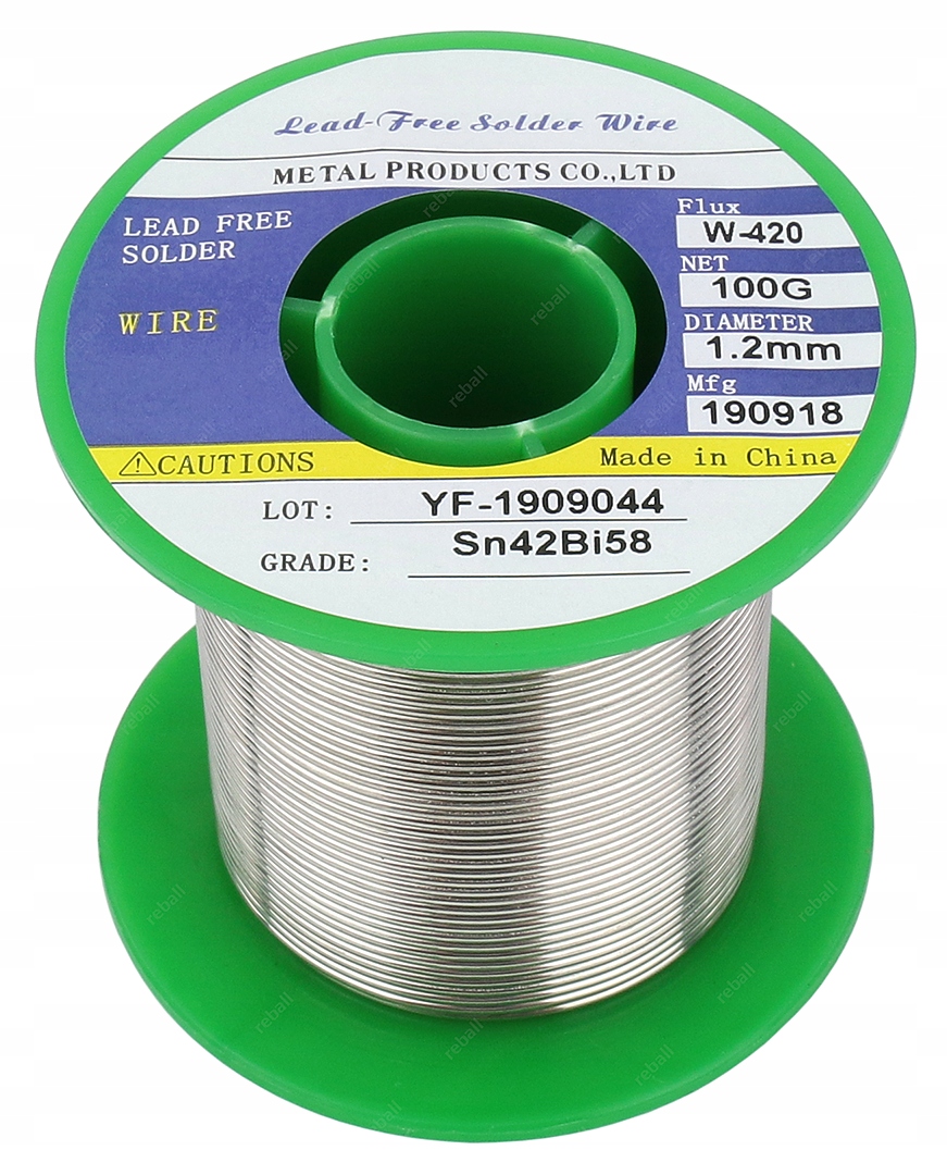 Cín Nízkotoplivý 138C 100g Sn42Bi58 1,2mm Tavidlo Vysoká Kvalita Čistota
