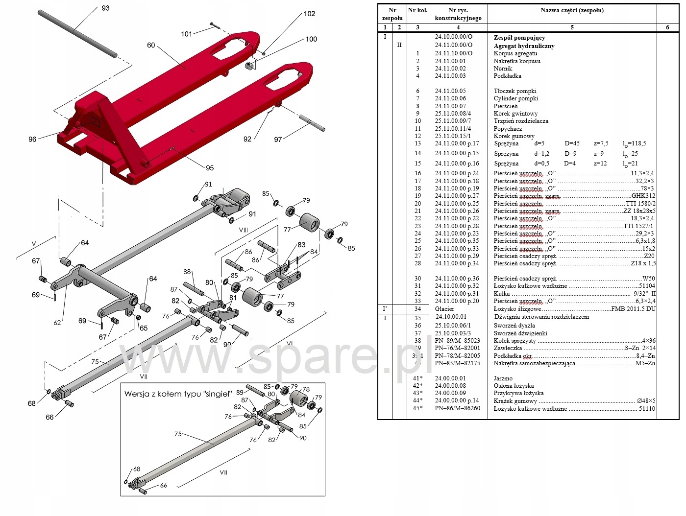 Wózek paletowy paleciak krótki 1000mm JAKOŚĆ PL Szerokość całkowita wózka 520 mm