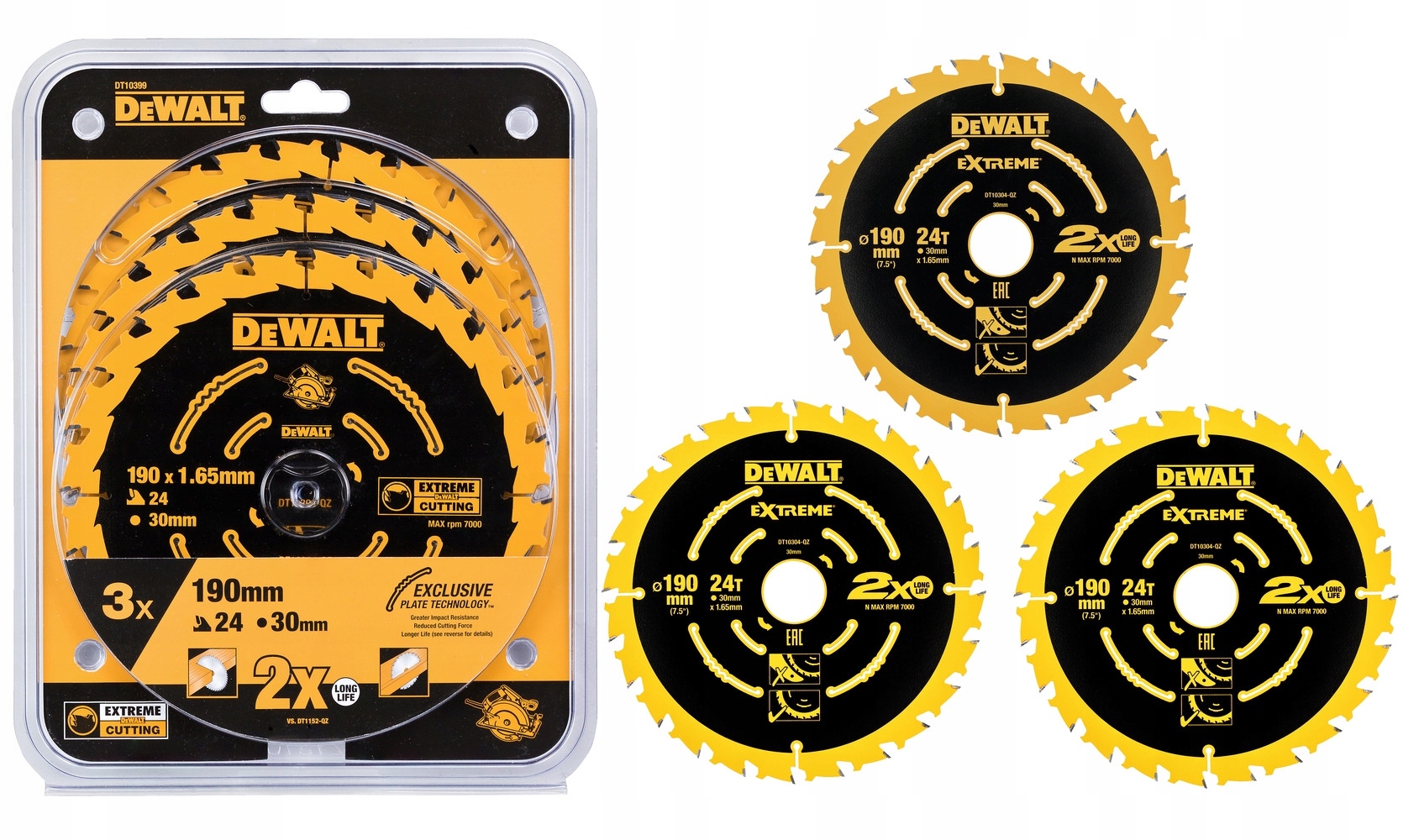 

Dewalt DT10399 Tarcza Do Drewna 190mm Extreme 3szt