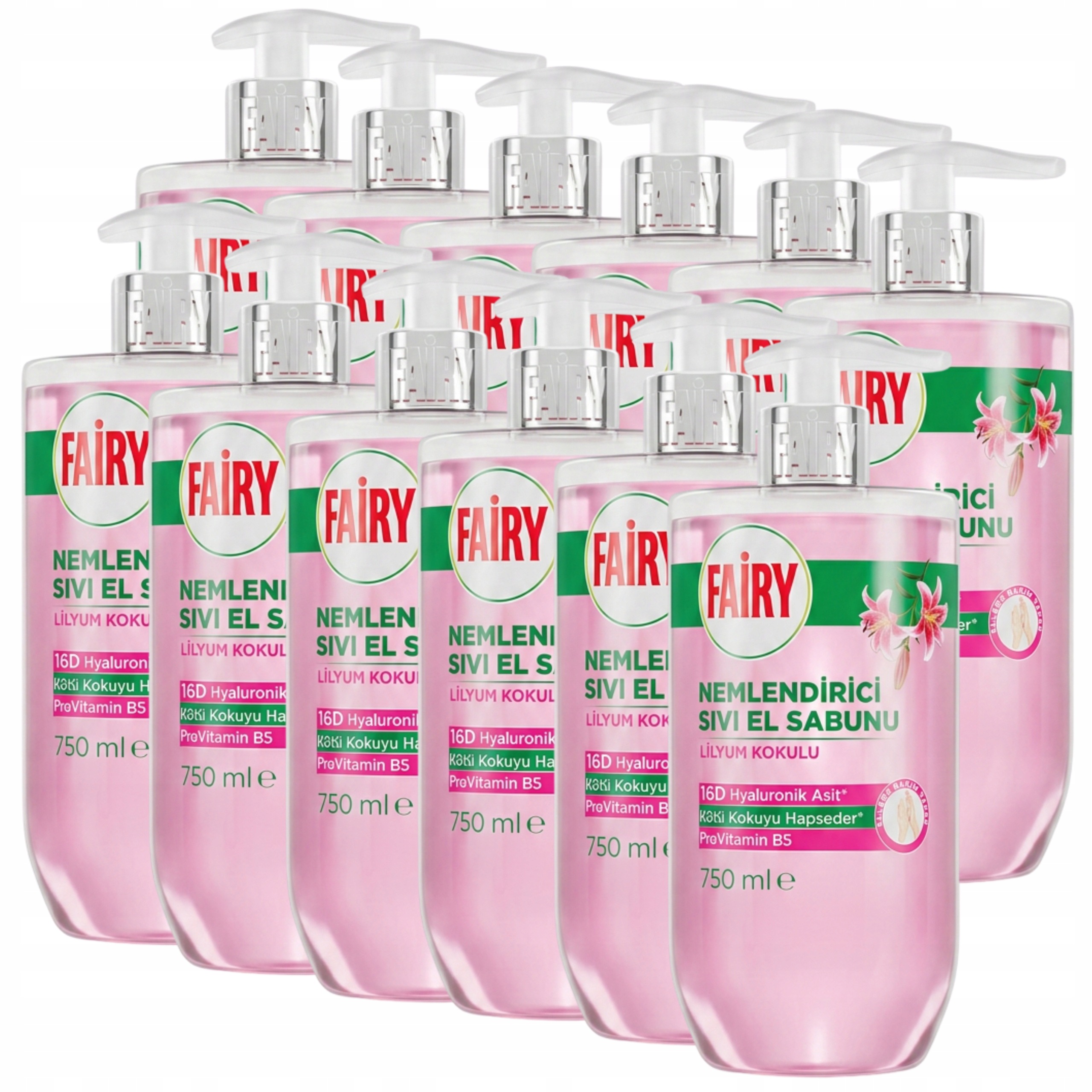 12 x Hydratační tekuté mýdlo na ruce Velké květinové lilie 750 ml