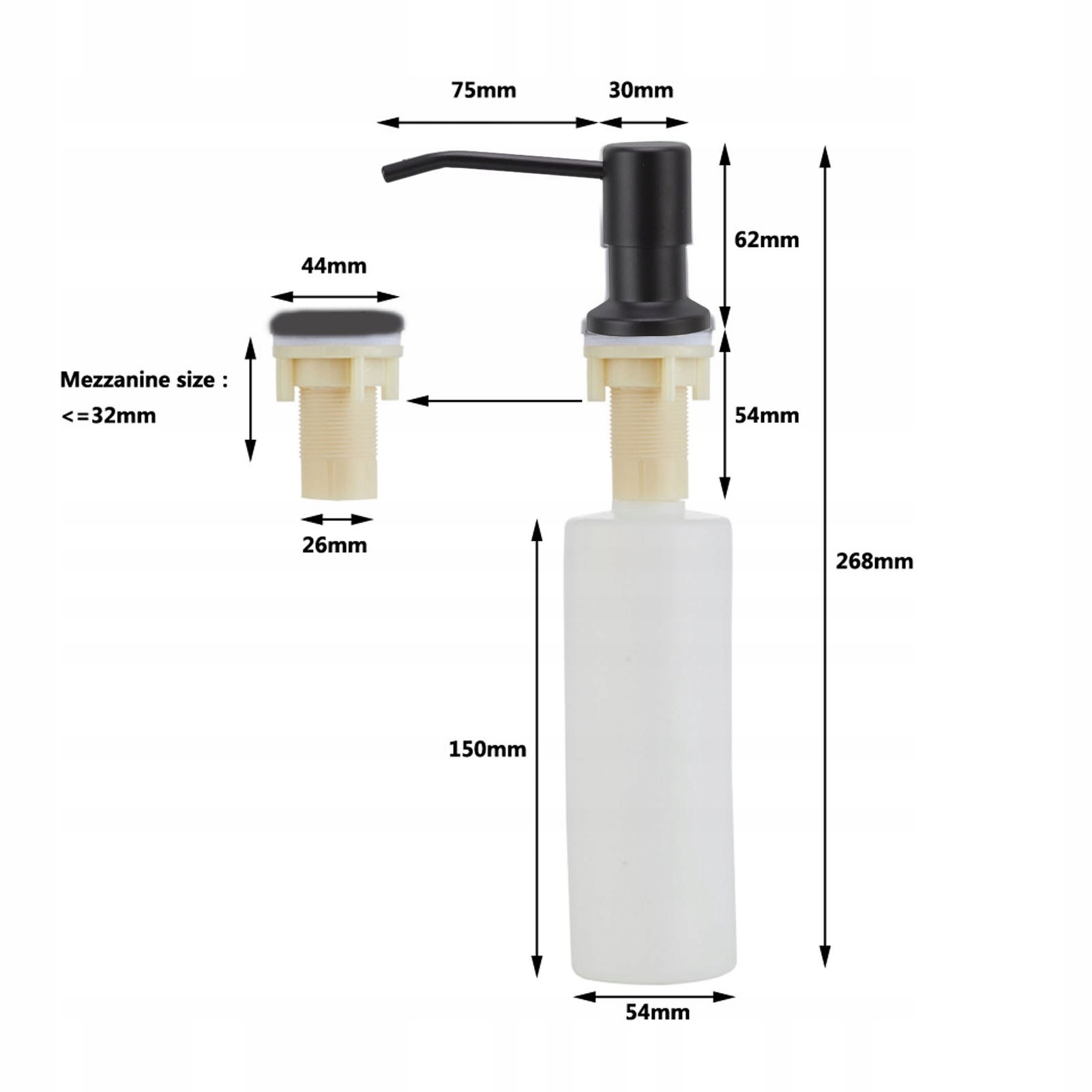DOZOWNIK NA PŁYN DO NACZYŃ MYDŁO STAL NIERDZEWNA Linia 300ML
