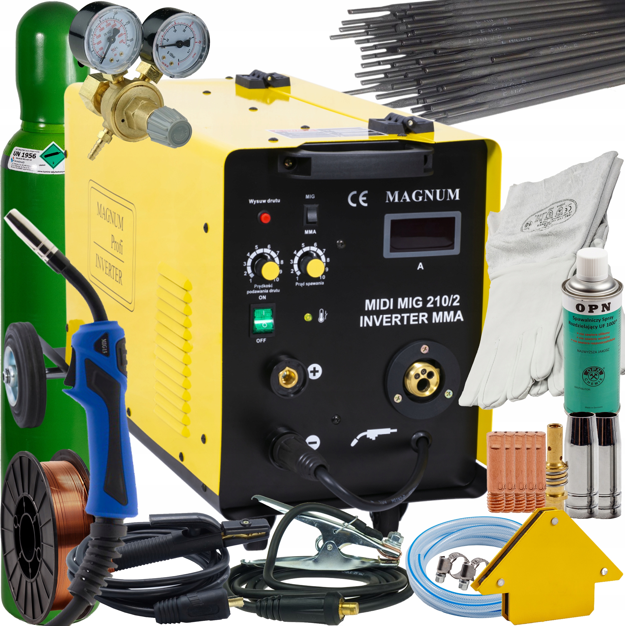 MIGOMAT HEGESZTŐGÉP MAGNUM 210/2 200a szinergia félautomata hegesztő szett 3