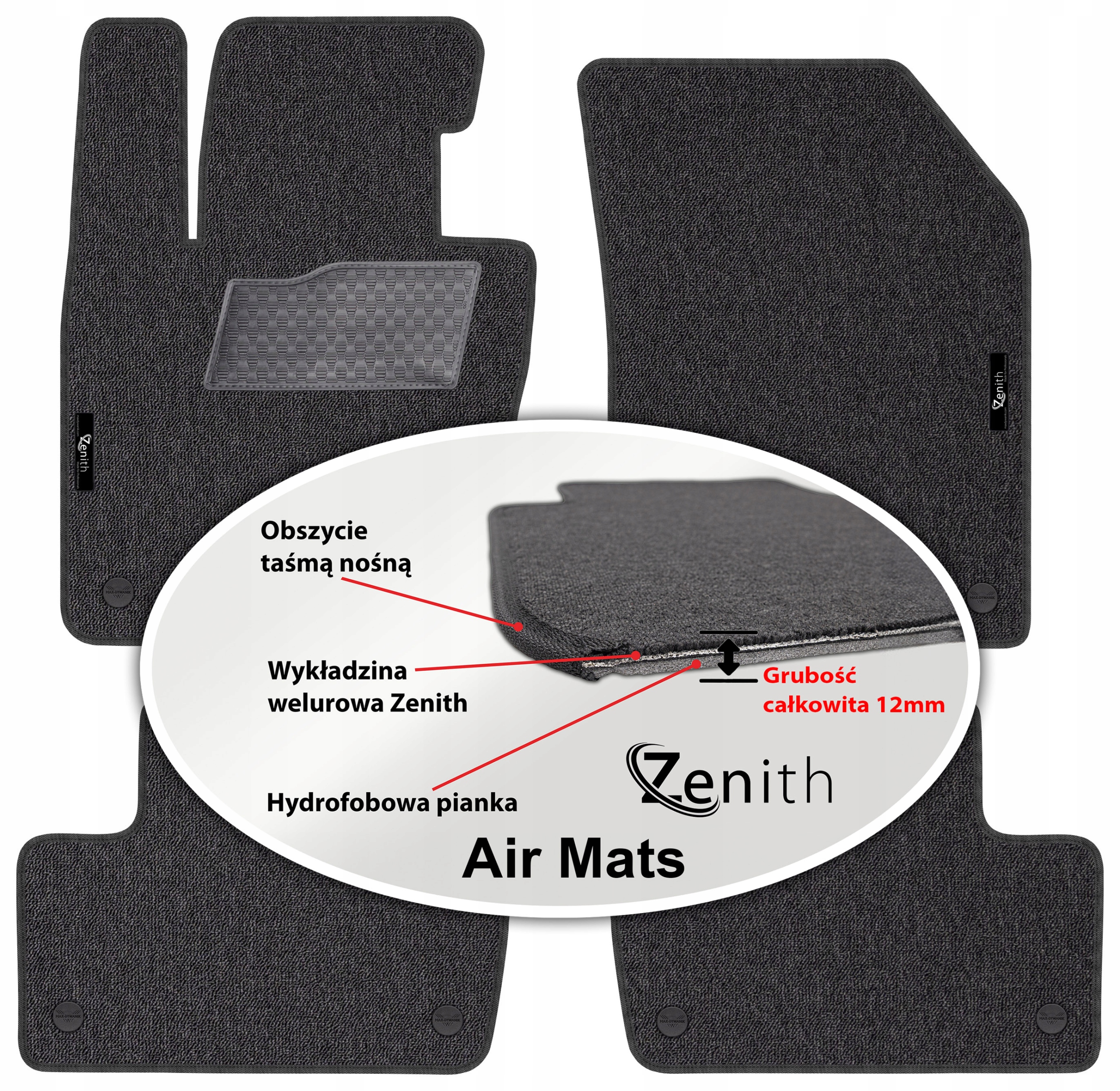 Volvo XC60 II 2017 – Velúrové koberčeky do auta Zenith Air Mats