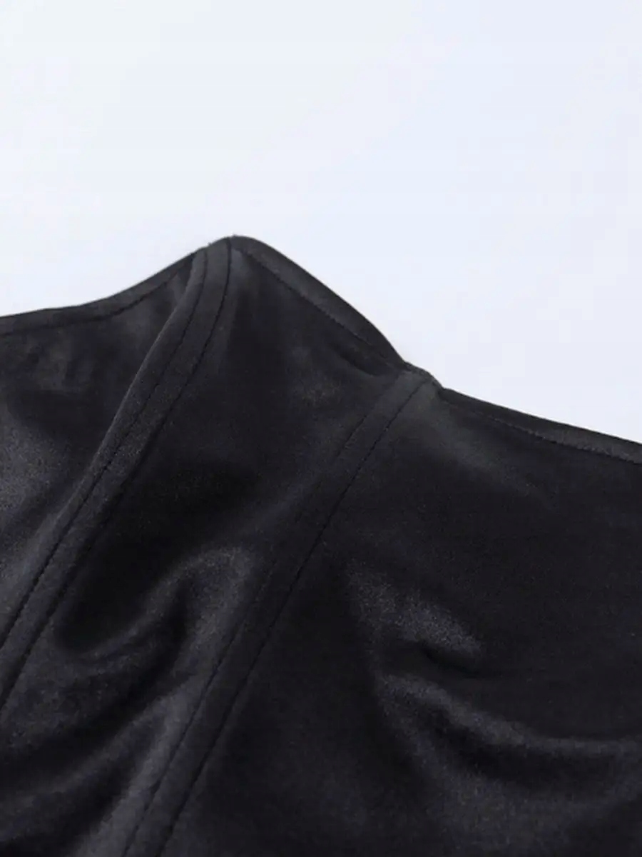 STANIK BEZ RAMIĄZEK CZARNY GORSETOWY TOP TUBA OPASKA BANDEAU BIUSTONOSZ M Materiał dominujący poliester