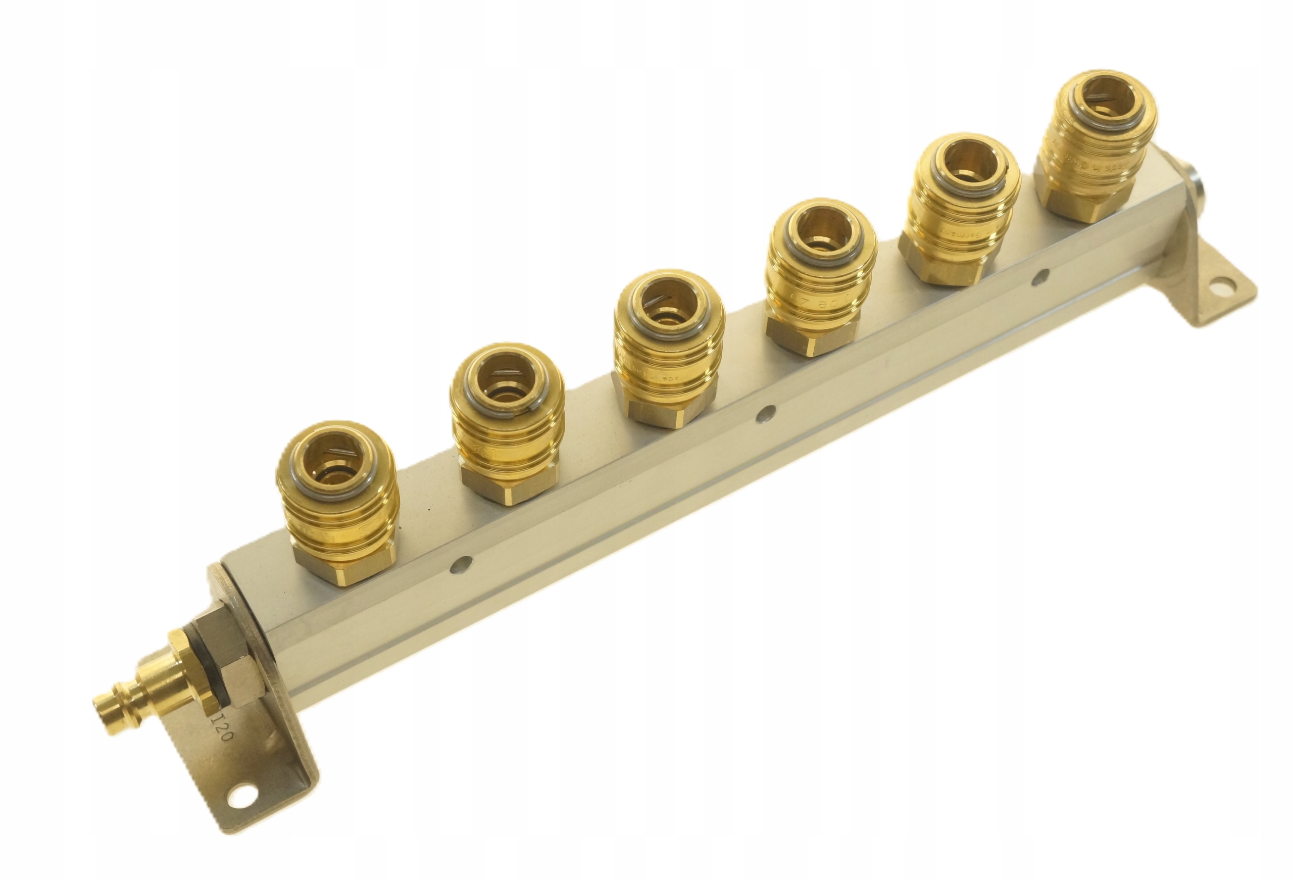 Rozdzielacz Powietrza Z Uchwytem 6 x Szybkozłączka 3/8 Typ 26, Wtyk Rqs