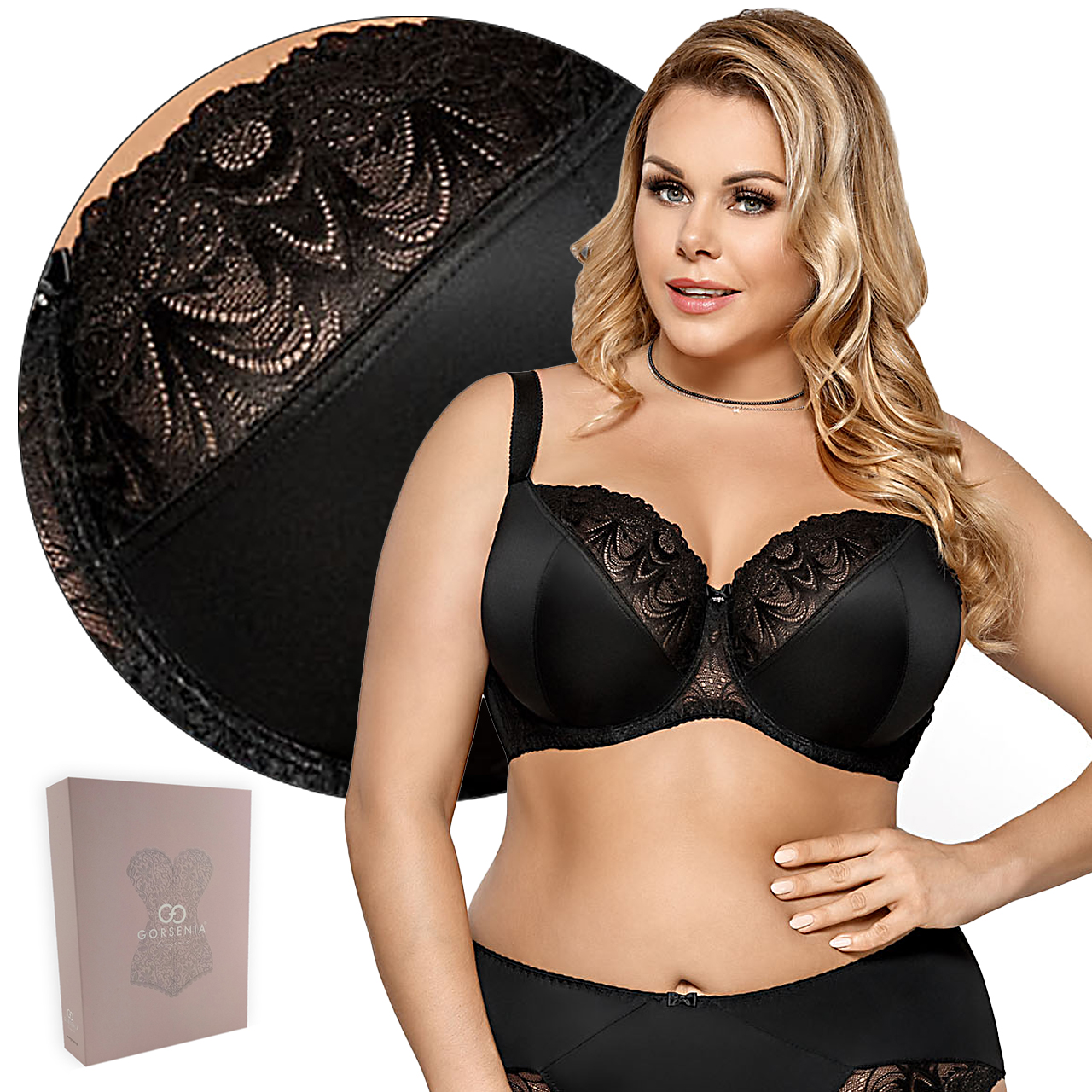 

Biustonosz Gorsenia K425 Casablanca, Czarny, 80G