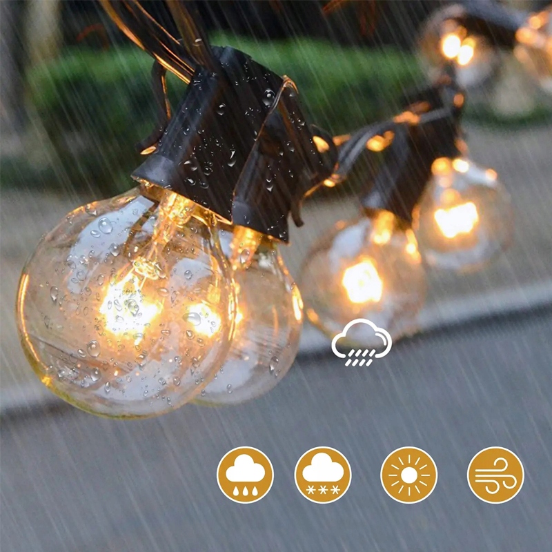 GIRLANDA DUŻE LAMPKI OGRODOWE ZEWNĘTRZNE PATIO BALKON TARAS KULE 30M 50 SZT Rodzaj gwintu zintegrowane źródło LED