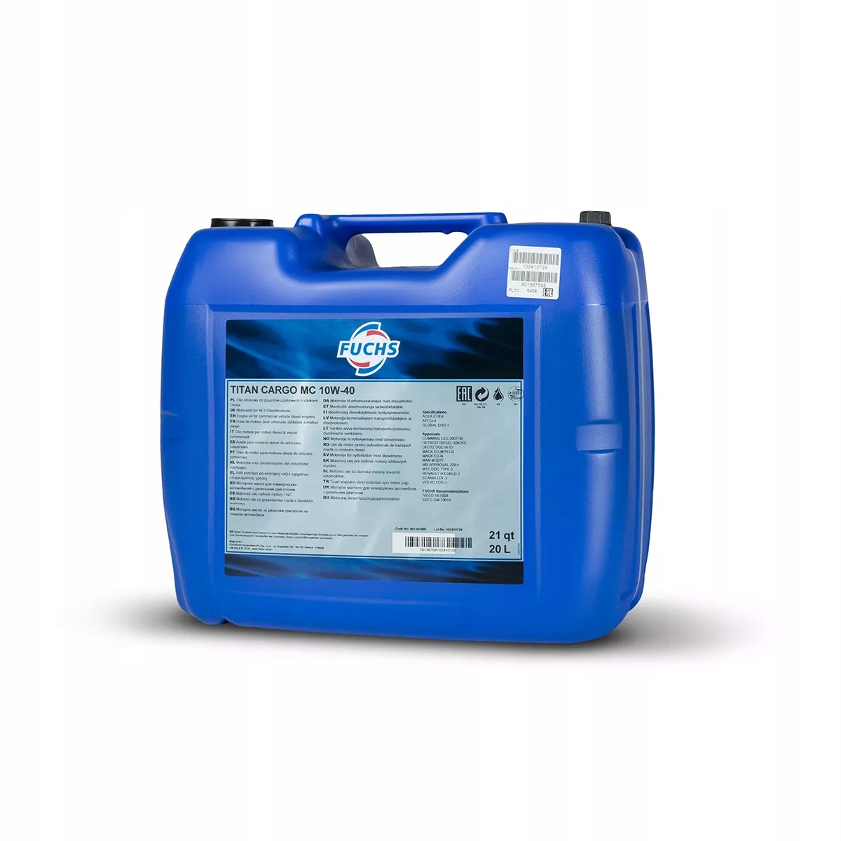 FUCHS TITAN CARGO MC 10W40 20L OLEJ SILNIKOWY