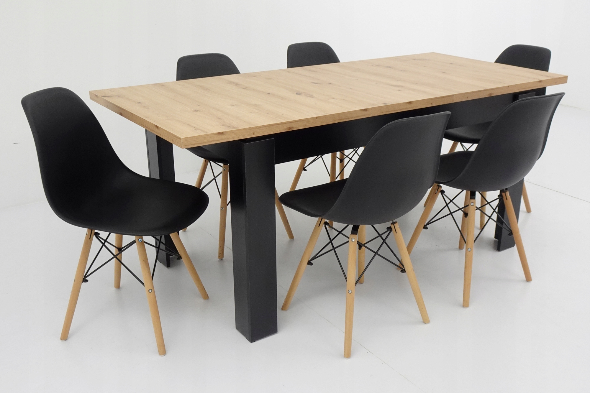 Zestaw 6 krzeseł i stół 80x140/180 cm BLAT ARTISAN Marka Ada-meble