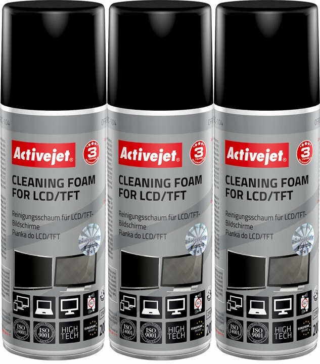 Pianka do czyszczenia matryc LCD/TFT Activejet AOC-104 200ml x3
