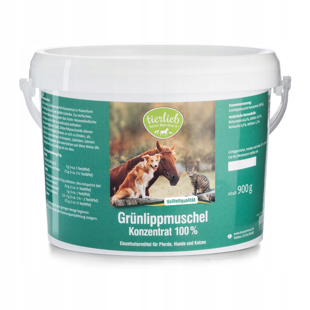 Omułek Zielonowargowy dla psów, kotów, koni 900g, wsparcie stawów, Tierlieb