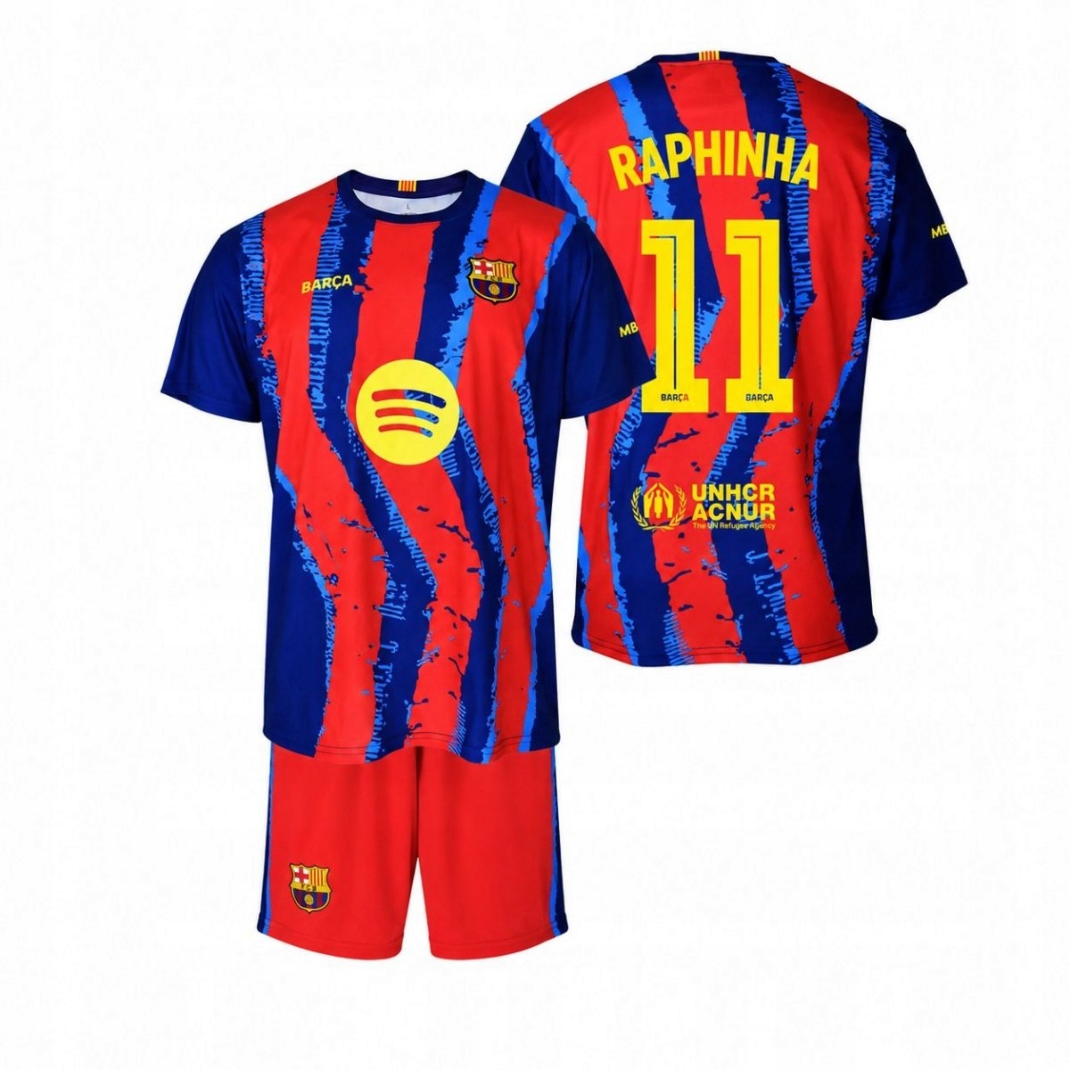 Fc Barcelona Raphinha komplet koszulka spodenki junior box 2025/26 140