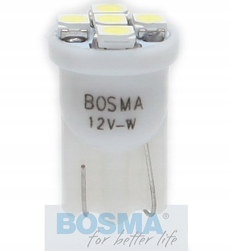 Żarówka postojówka BOSMA 12V LED SMD3528 T10 WHITE 6000K
