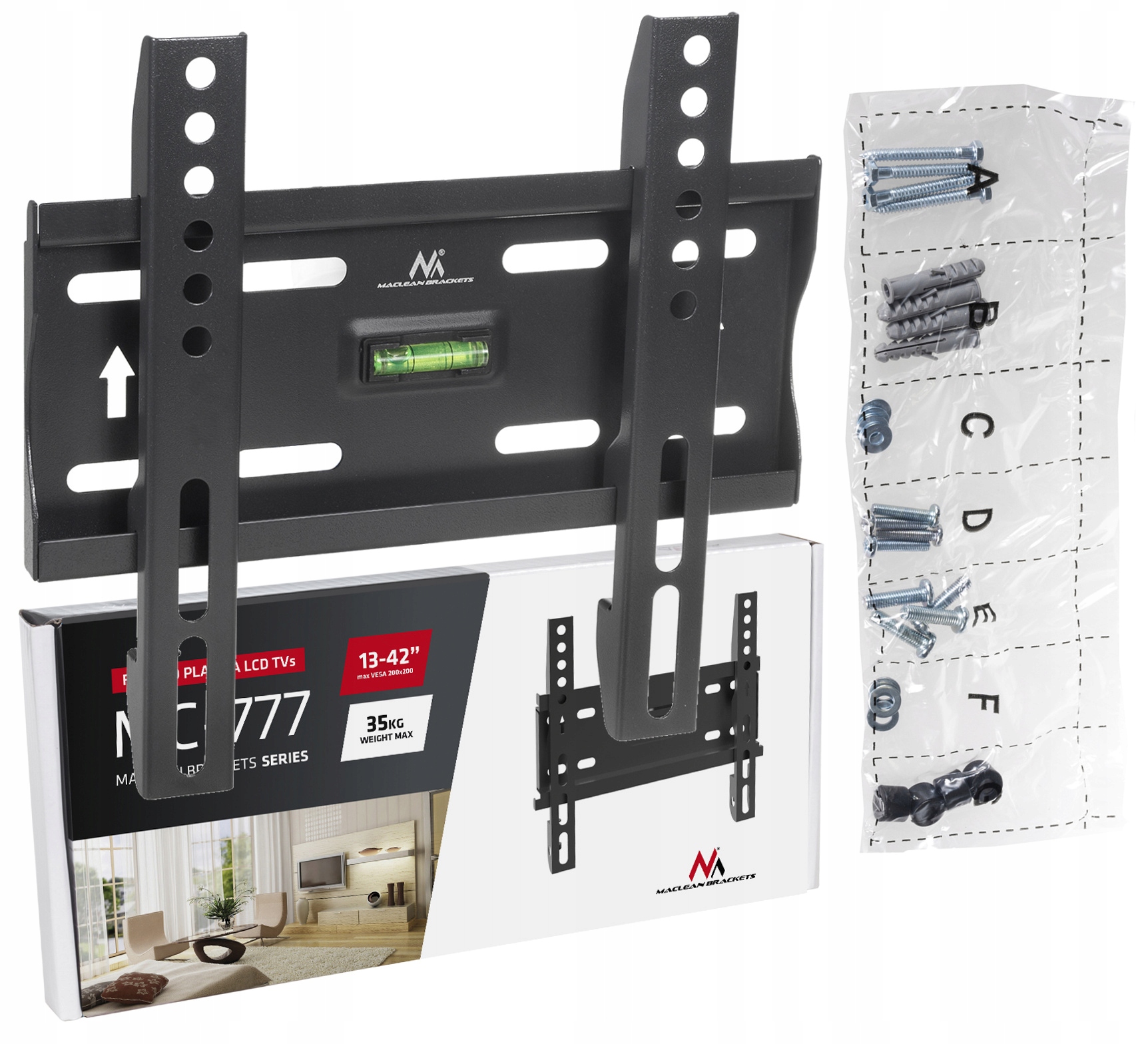 UCHWYT WIESZAK do TELEWIZORA LCD LED OLED 13-42''