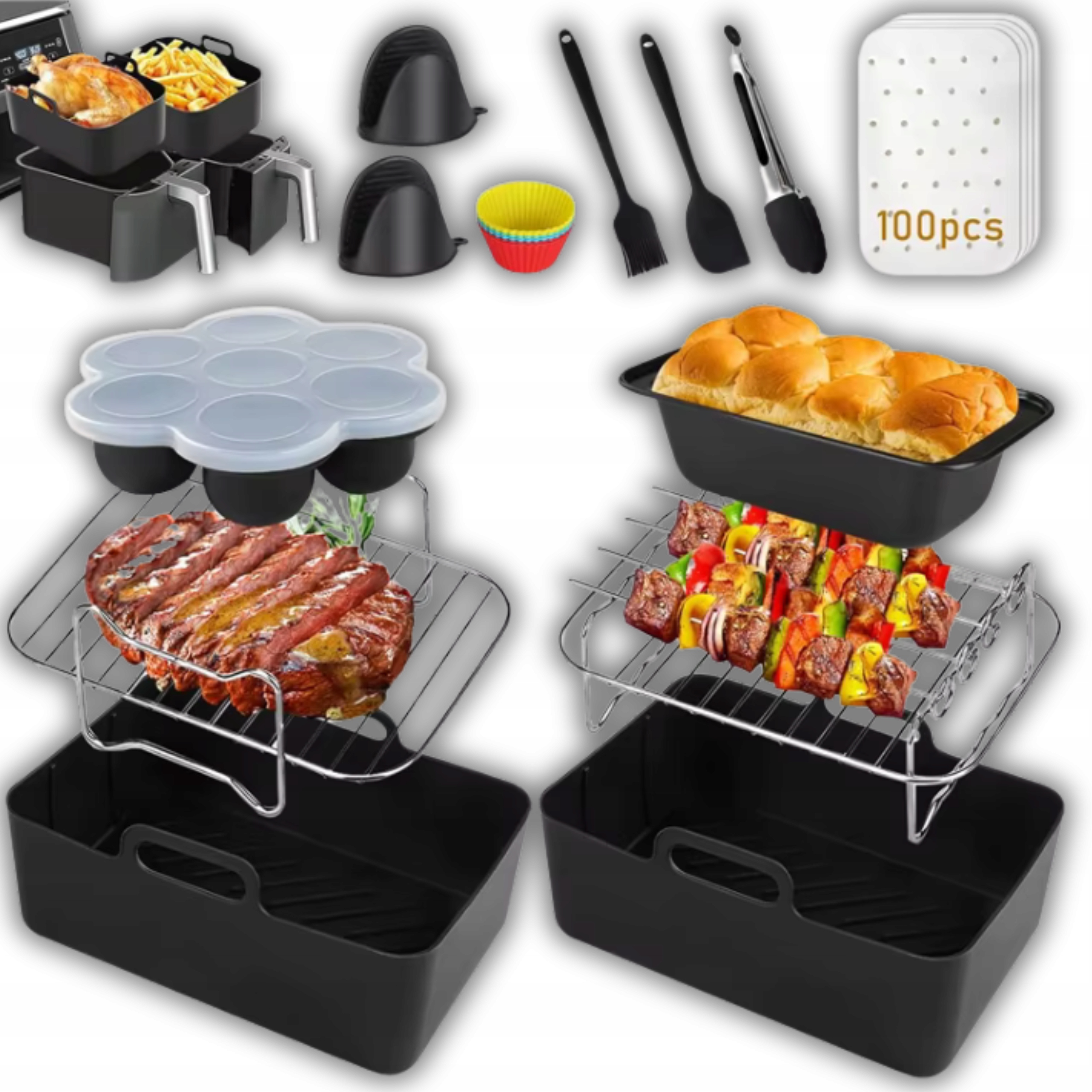 Zestaw Akcesoriów Do Frytkownicy Wkładki Do Air Fryer Ninja Dual Basket