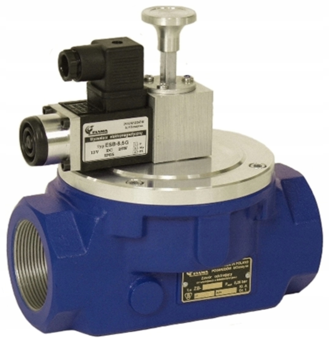 Gazex ZB-50 Zawór Grzybkowy Odcinający DN50 2" Flama Gaz Cewka 12V