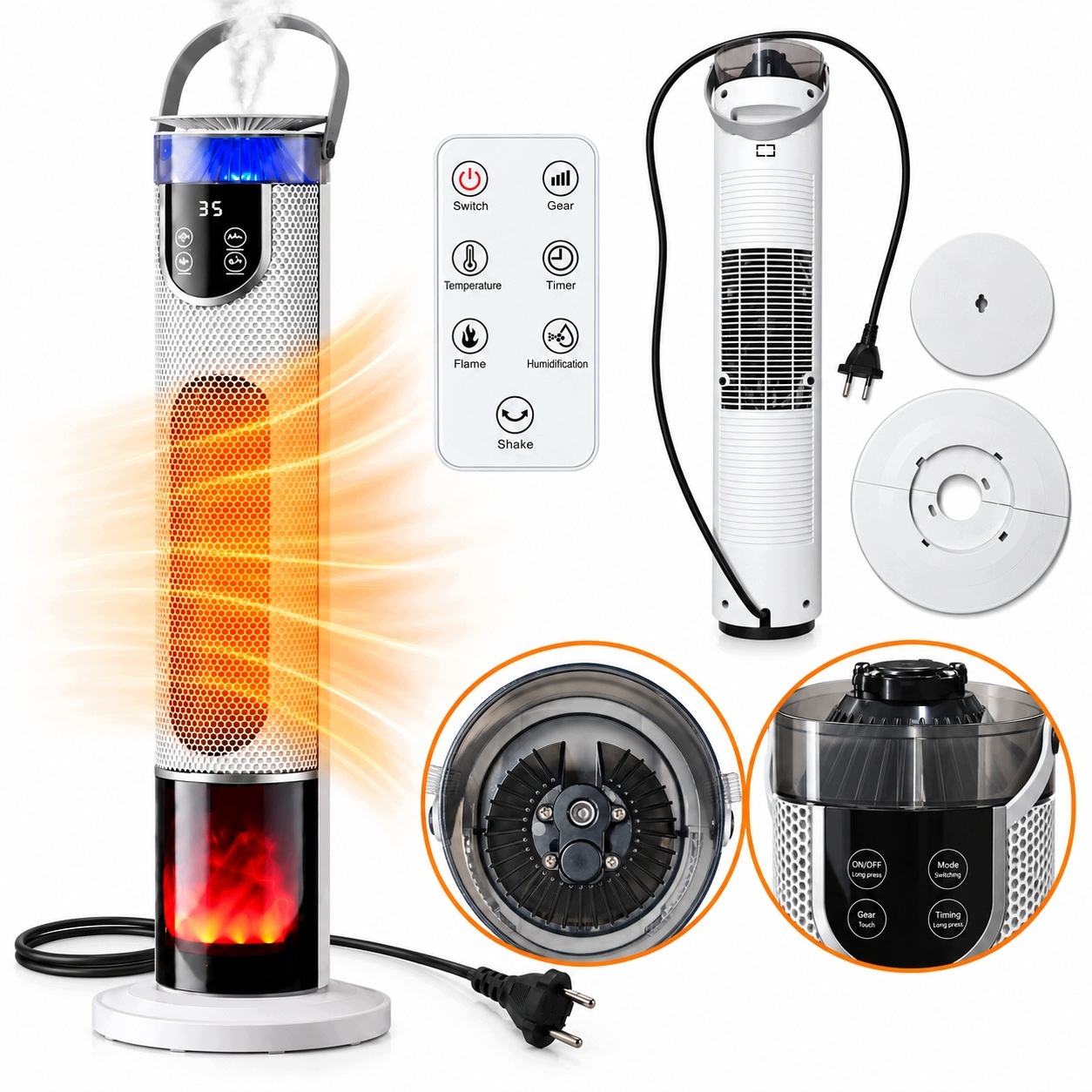 Termoventilátor elektrický sloupový ohřívač Farelka 2000W termostat