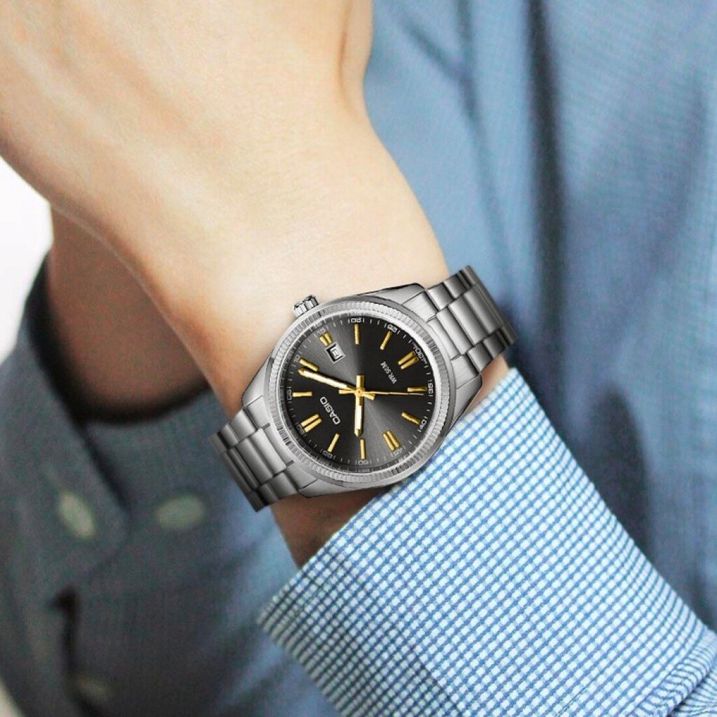 ZEGAREK MĘSKI CASIO MTP-1302D-1A2 (zd072b) + BOX Kształt koperty okrągła