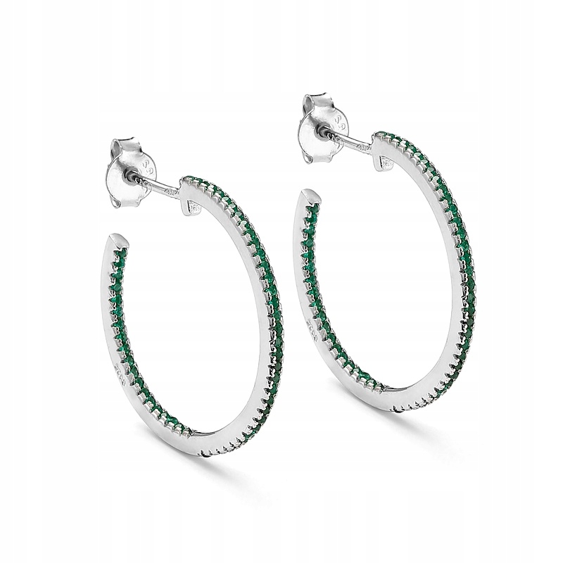 Stříbrné náušnice Ag 925 kruhy se zirkony K0500