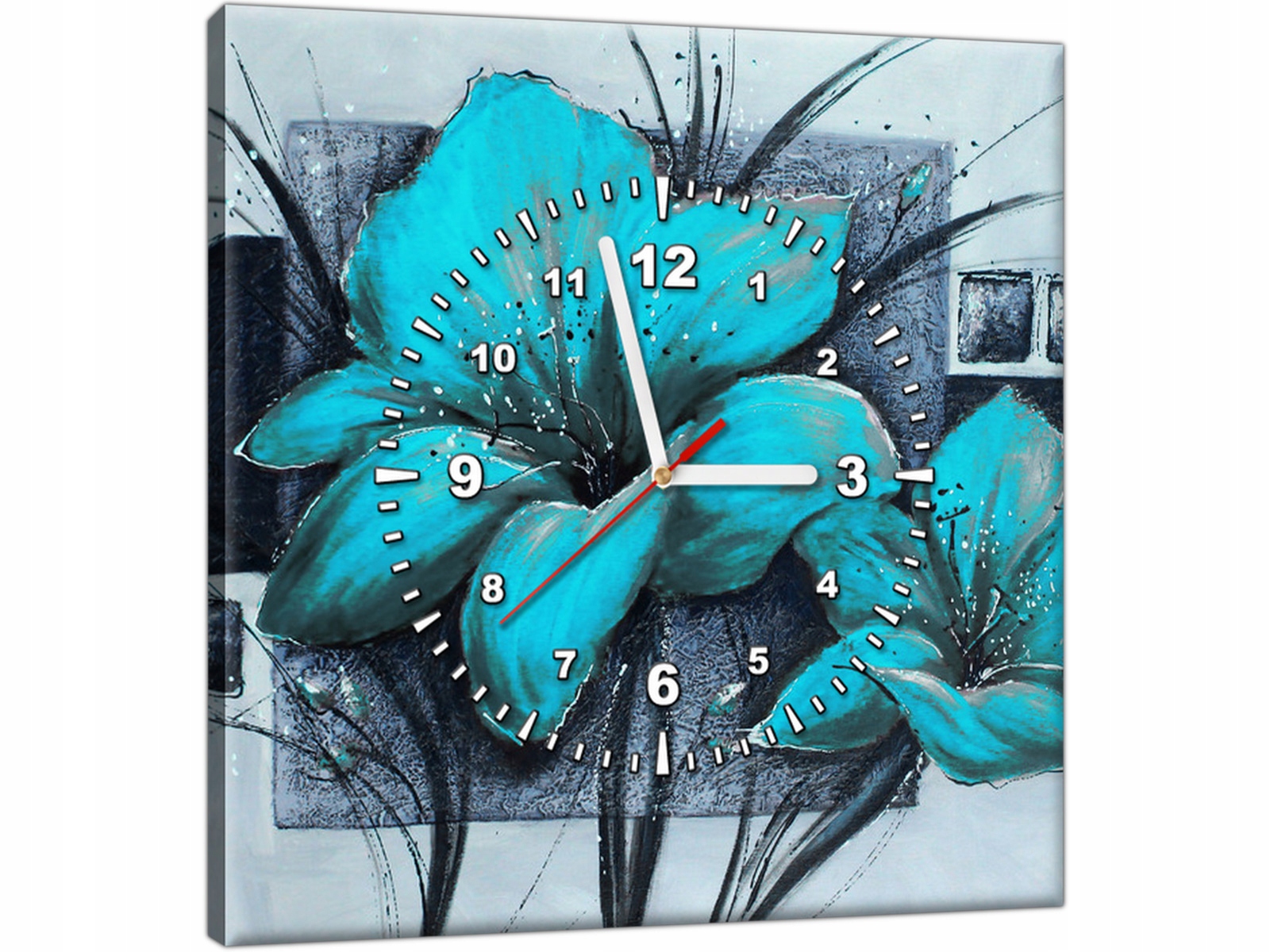 

Kwiaty Zegar na ścianę 40x40 Piękny Piękny Obraz