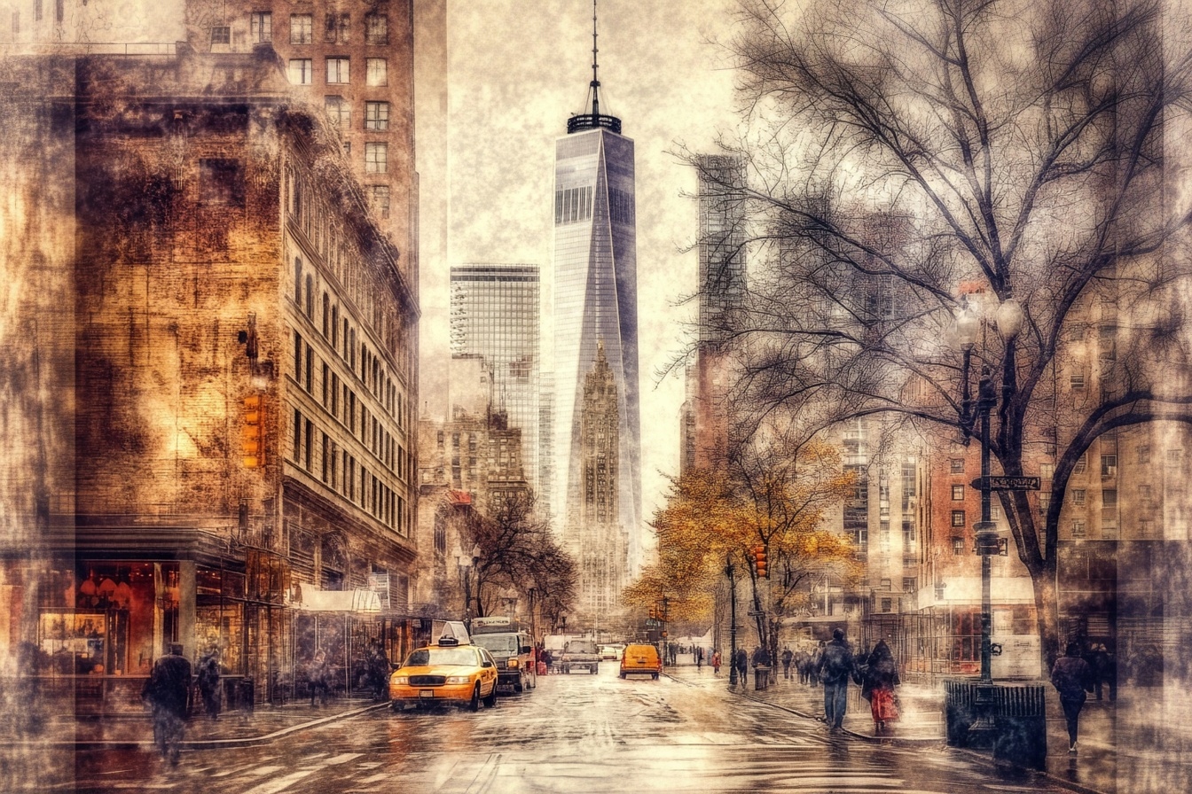 Obraz Na Plátně Canvas Město New York Manhattan Vintage 120x80
