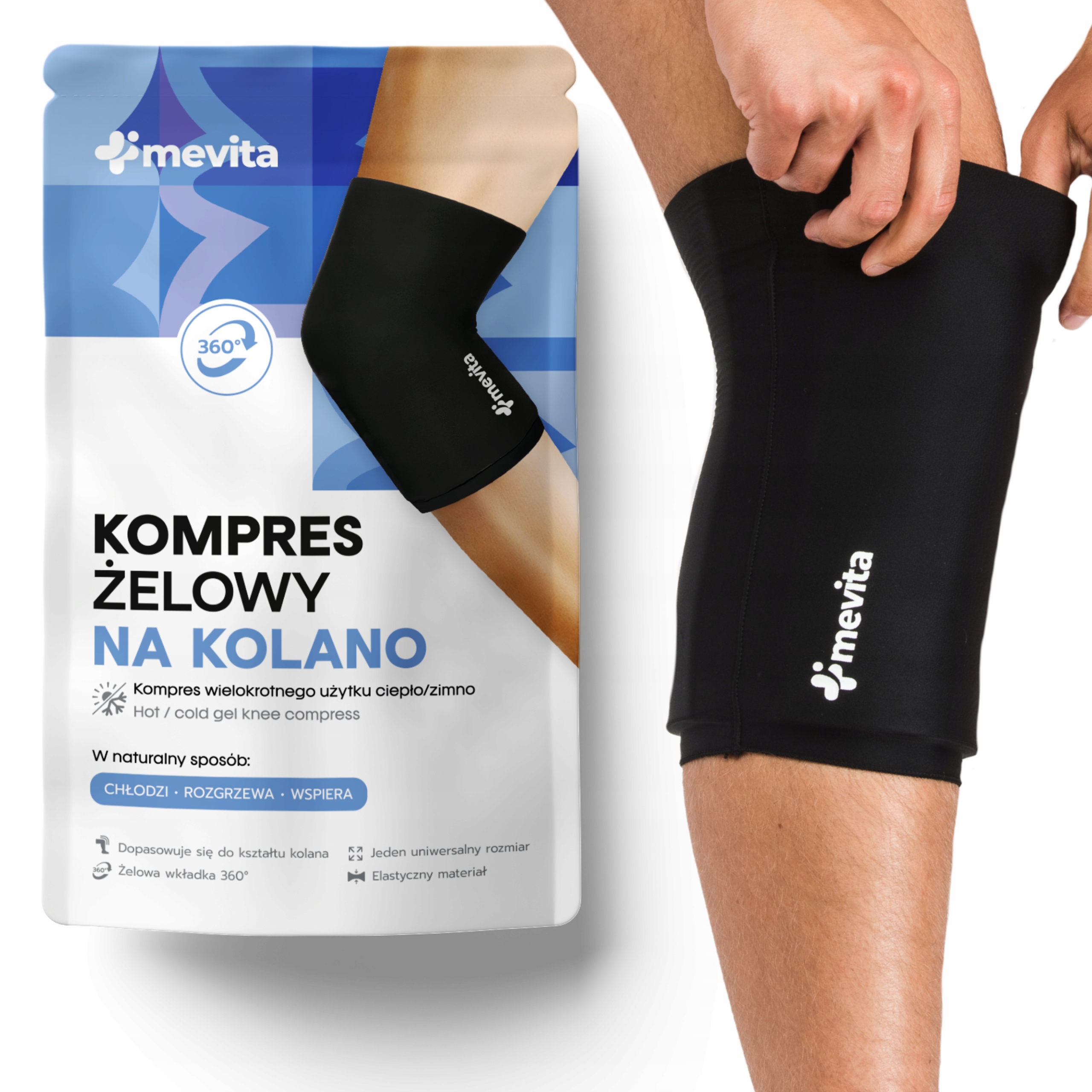 Kompres Żelowy Ciepło Zimno Na Kolano Opaska Okład Rozgrzewający Chłodzący