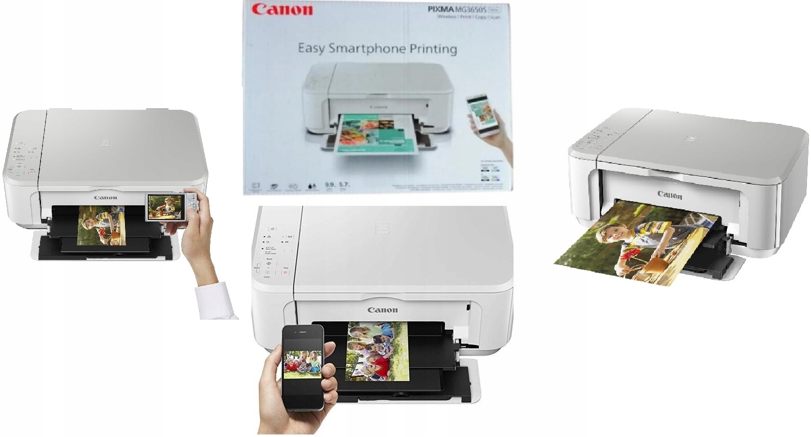 Drukarka Canon MG3650S Biała Wi-Fi A4 funkcja Druku Skany Kopie Bez Tuszy