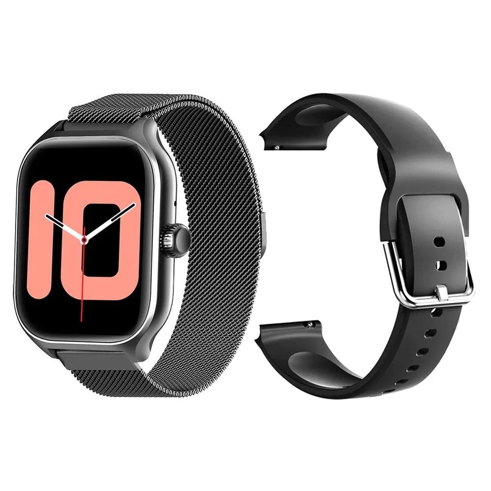 Smartwatch zegarek metal Polskie Menu Rozmowy 2 paski bransoleta PL