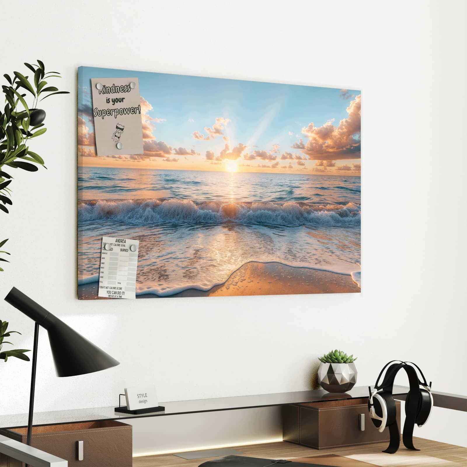 Magnetická tabule Pláž Západ slunce 60 × 40 cm