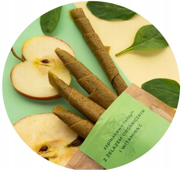 Szpinakowe rollsy z żelazem i witaminą C 50g Marka Naturalnie Zdrowi