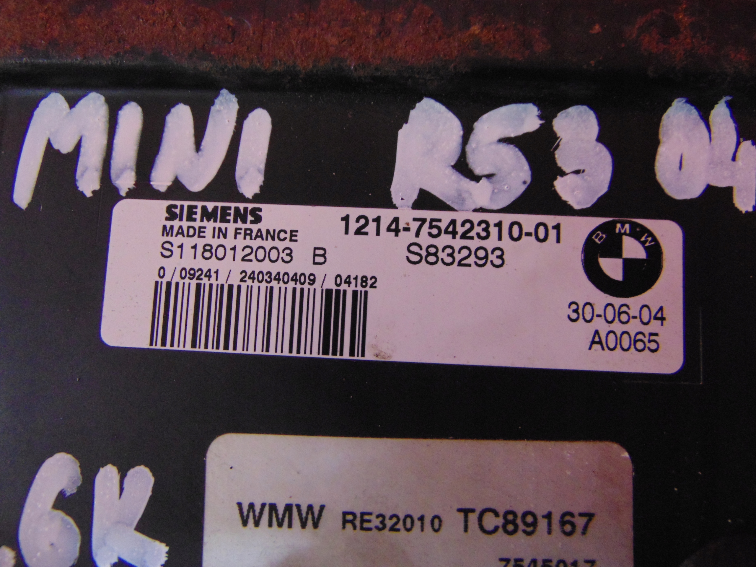 MINI COOPER S R53 R50 1.6 K control unit MOMPUTER of the engine 7542310