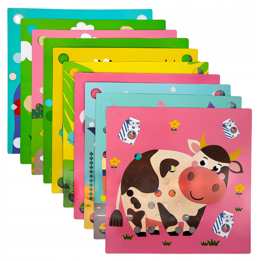 Drewniana mozaika z kulkami RegMag ZI-07 – sorter Montessori, 77 kulek