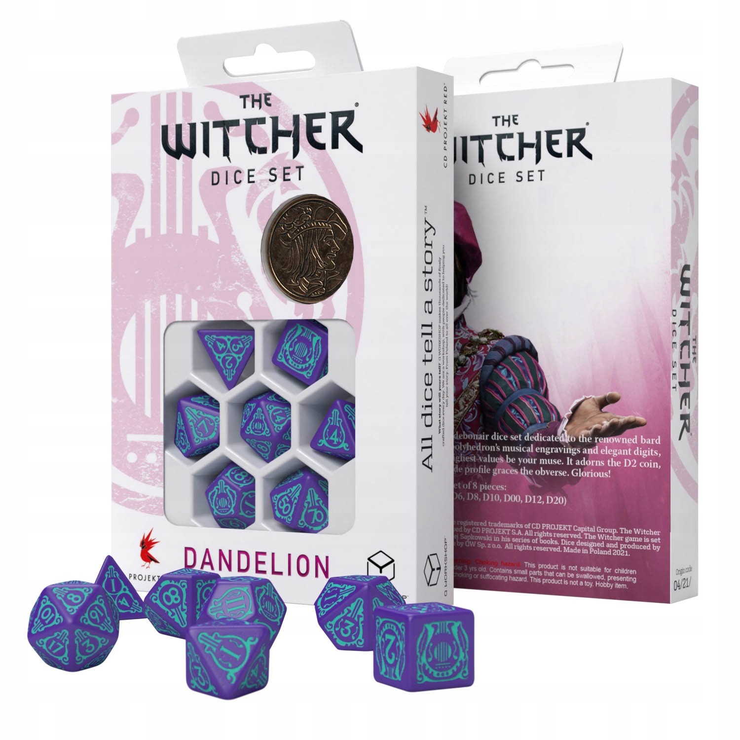 Q workshop Kości RPG Wiedźmin. Jaskier - Pół Wieku Poezji Liczba ścian 4 6 8 10 12 20