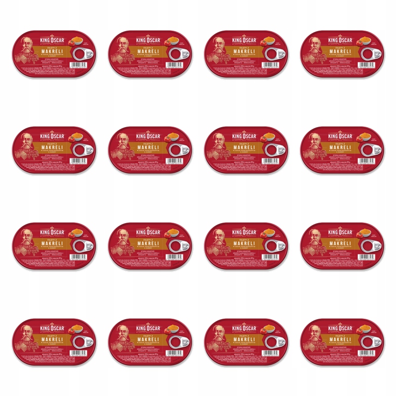 Filety z makreli w sosie pomidorowym z curry 160g King Oscar X16