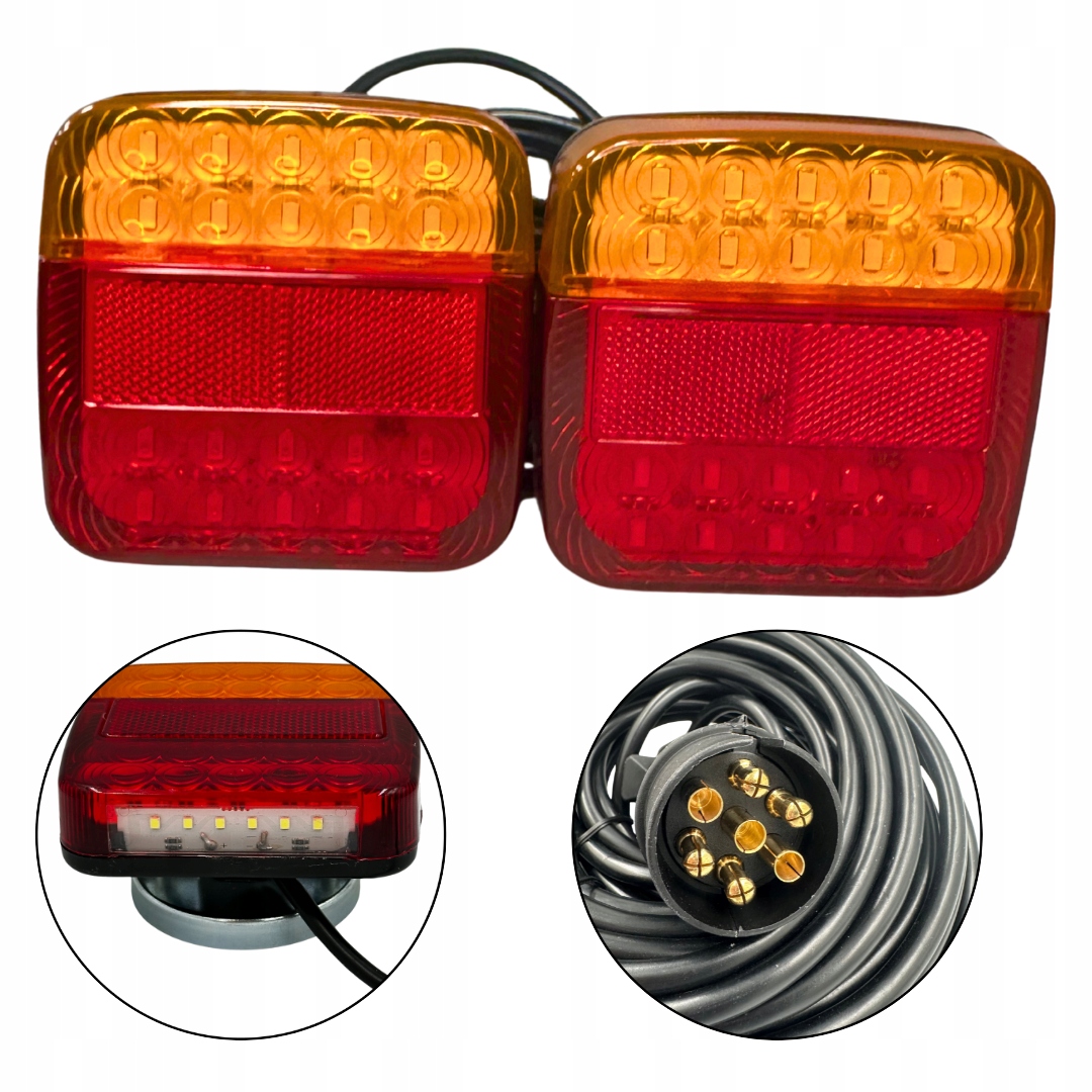 Sada světel pro přívěs zemědělského přívěsu na magnet 20 led 7,5M svazek