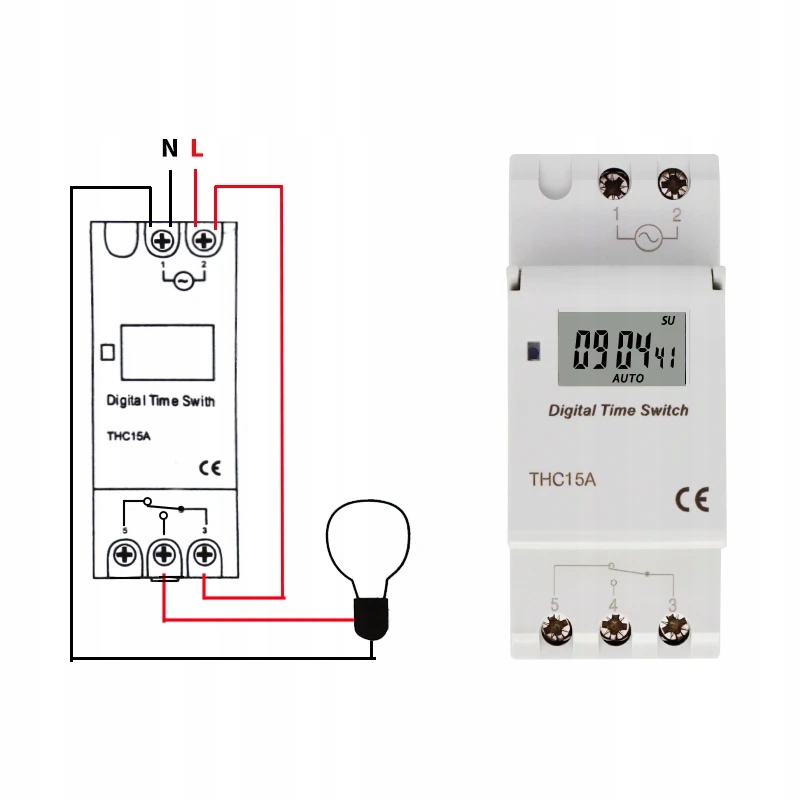 PROGRAMATOR CYFROWY CZASOWY NA SZYNĘ TYGODNIOWY 220V-240V 25A 250AC Marka bez marki