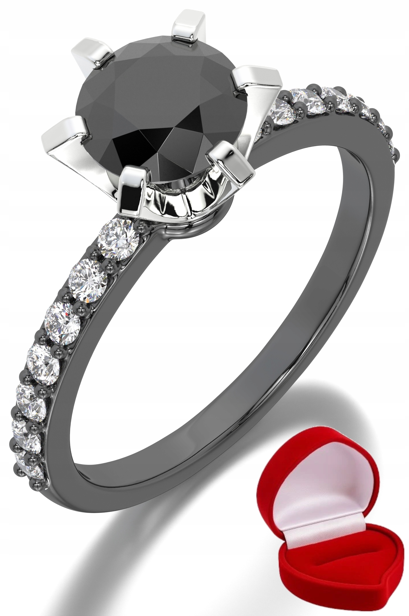 Zlatý Prstýnek 585 14k Brylant Č. 1 ct Černé Zlato R22