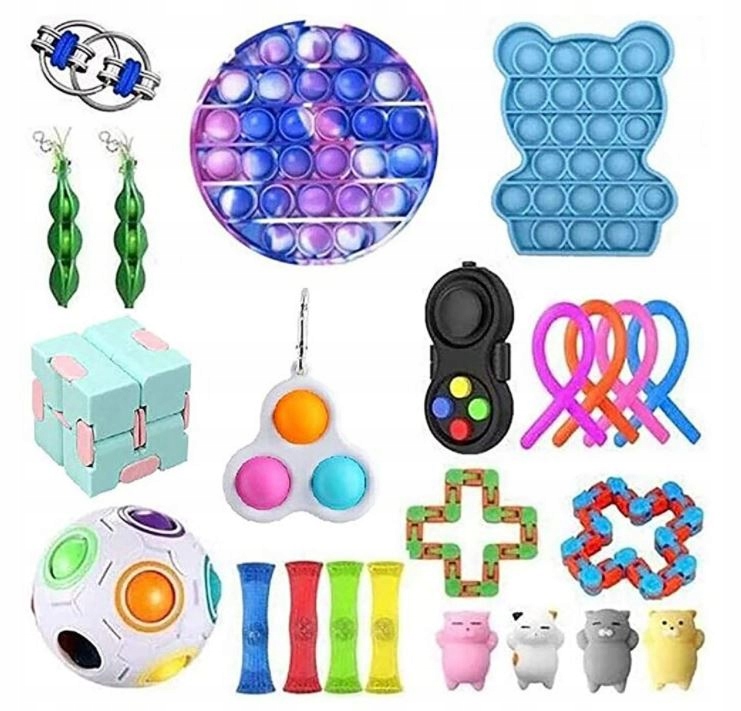 

Zestaw Zabawek Antystresowych Fidget Toys Pop it M