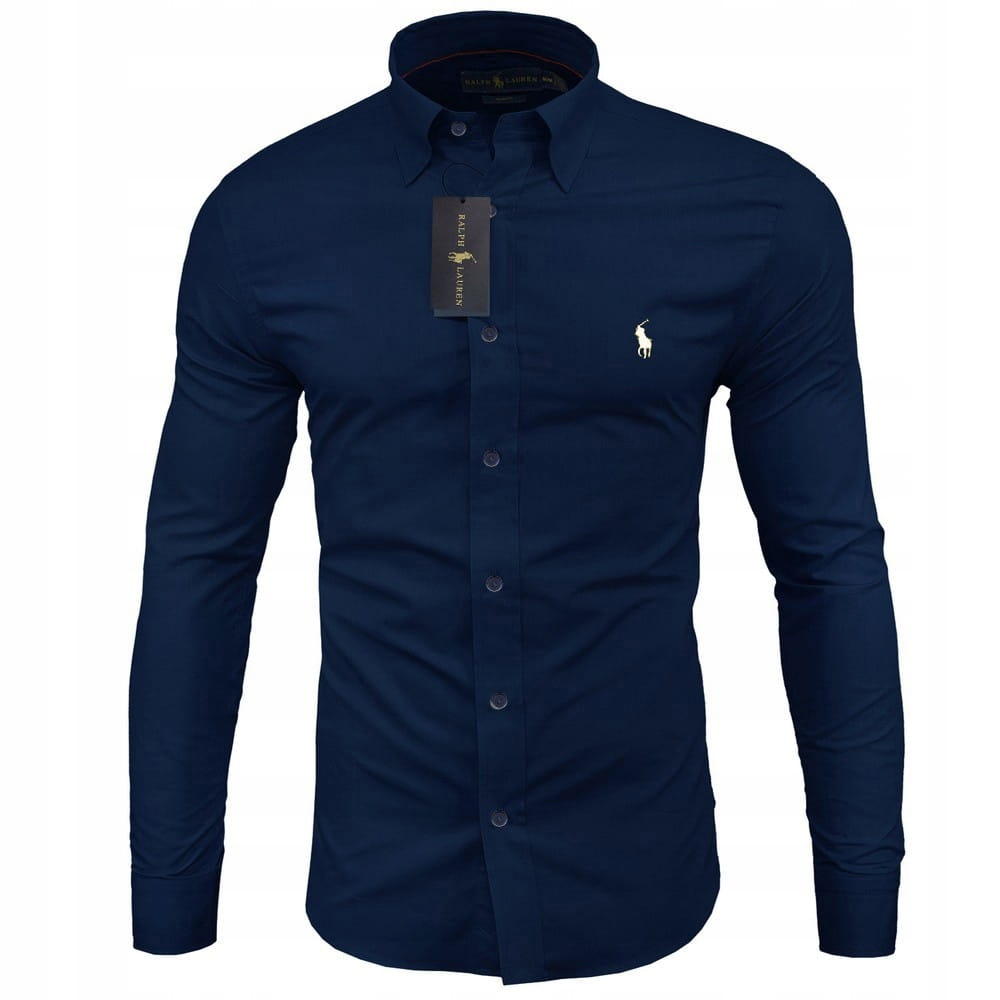 KOSZULA RALPH LAUREN SLIM FIT Granatowy 3XL