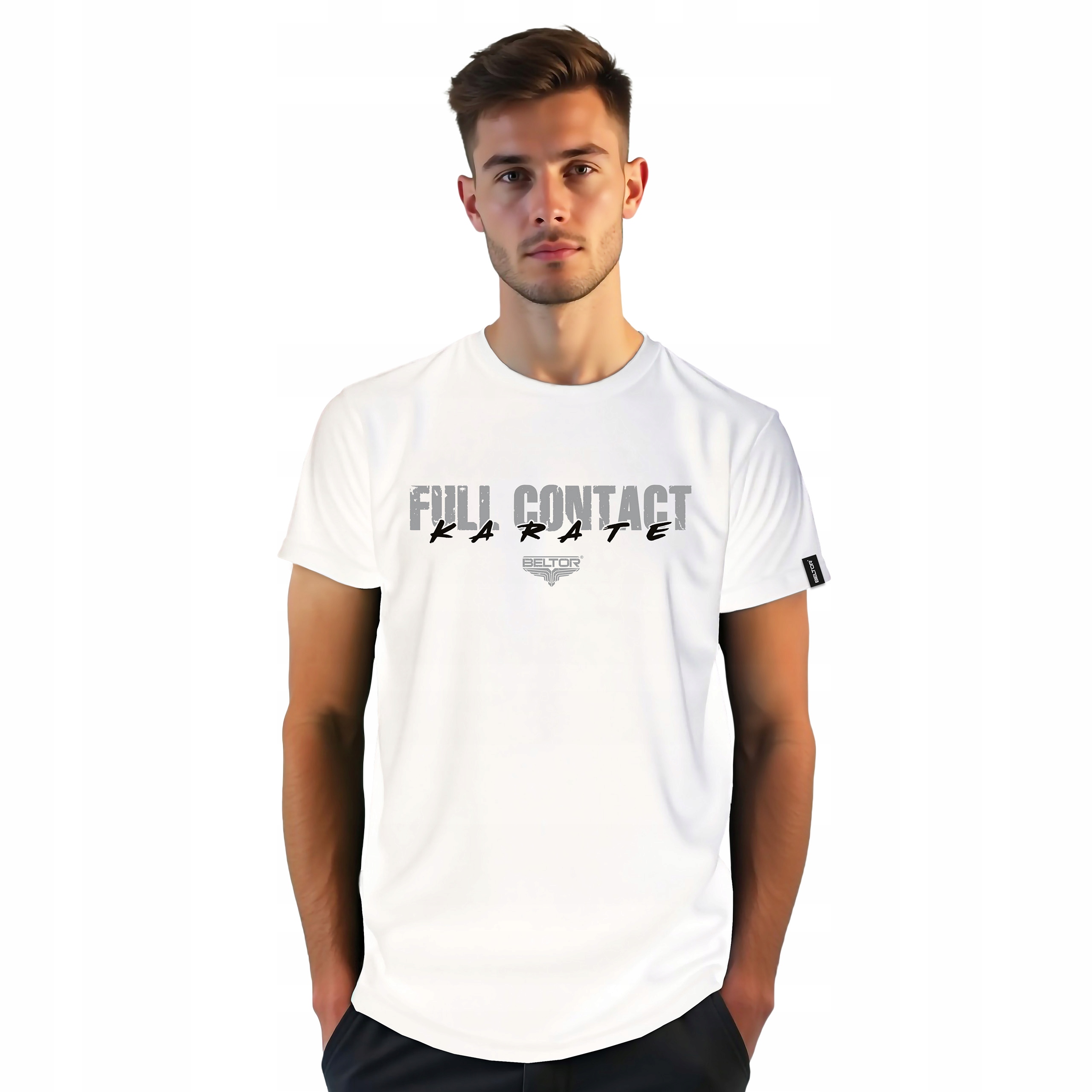 Beltor Koszulka Full Contact Karate T-shirt Biały Pod Kimono Na Wf r. XXL