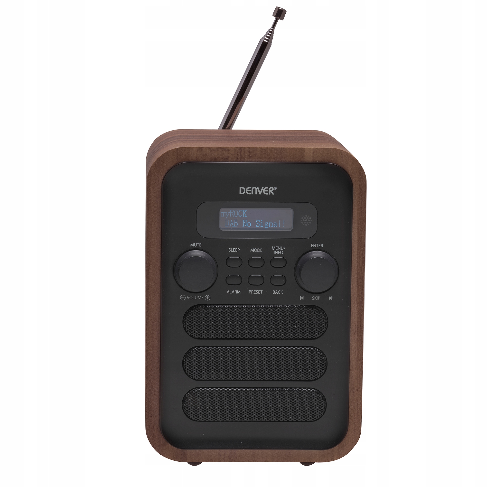 Radio retro Denver DAB-48 Dab Fm drewno szary front