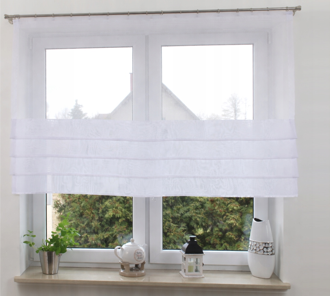 Roleta gotowa Woal Kuchnia firanka krótka 120/120 Panel żabki