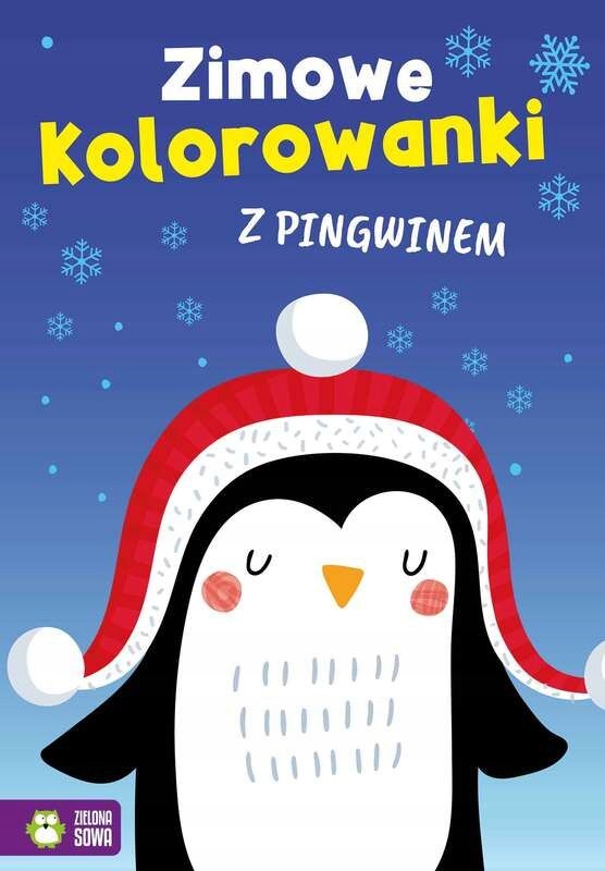 Zimowe Kolorowanki Z Pingwinem. Zimowe Kolorowanki