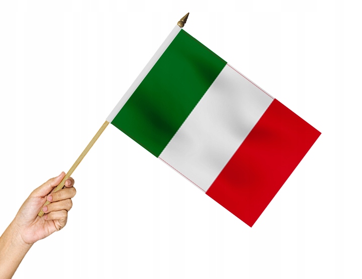Flaga na patyku Włochy 45x30 cm Flagi Włoch Włoska Italia Italy