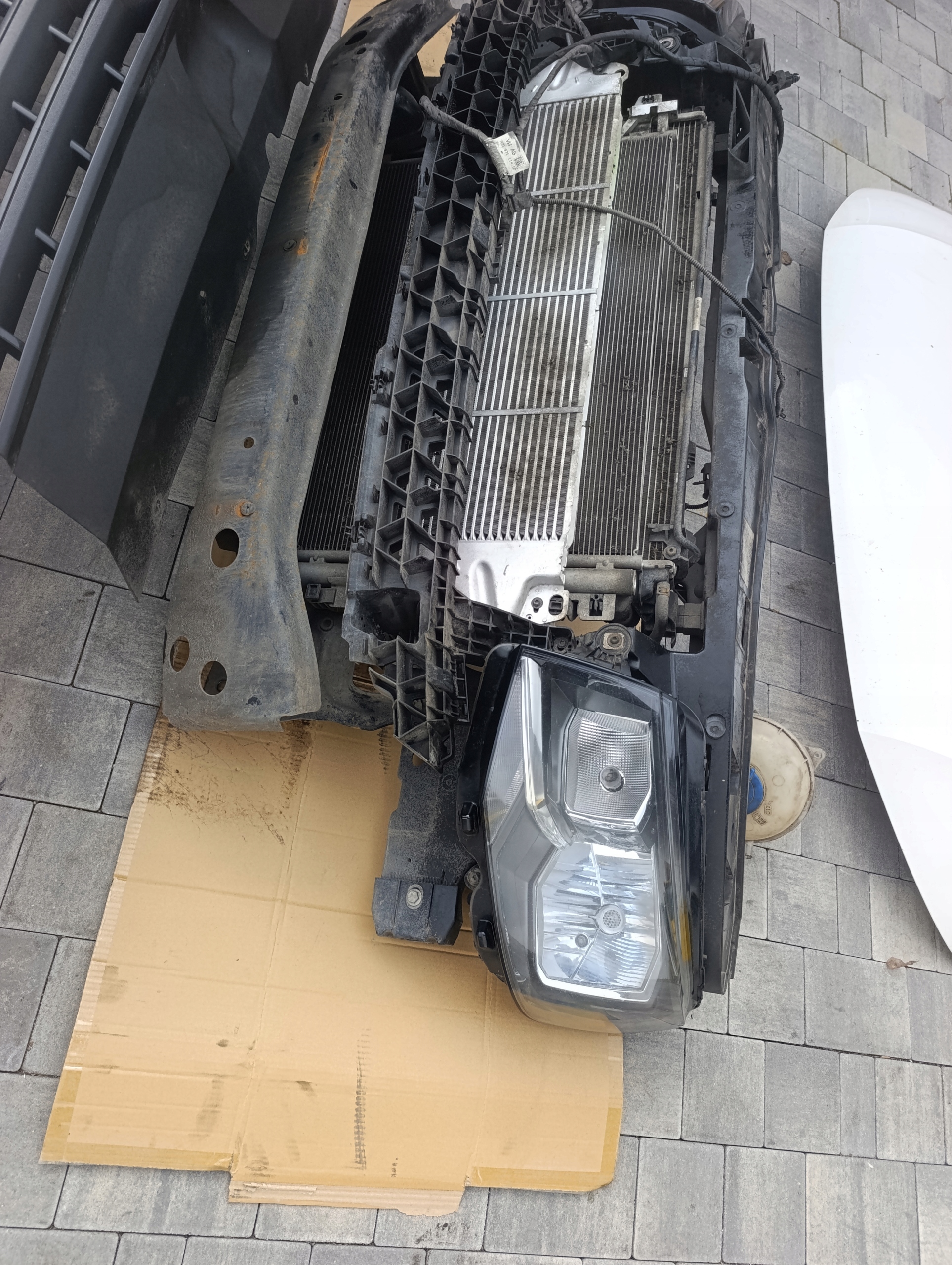 complete front bonnet bumper lights support panel for radiators VW T6 2.0 TDI LB9A 15-20r.