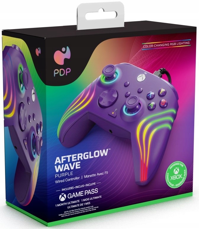 Pdp Pad przewodowy Afterglow Wave fioletowy Pc Xo Xbox One